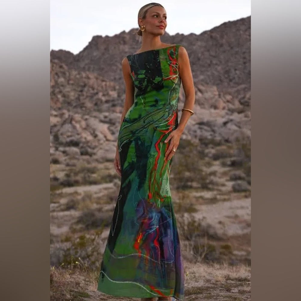 Elegant One Shoulder Multicolor Dress